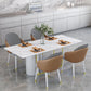Nordic 1/5 Pieces Dining Set Rectangle Stone Dining Table for Dining Room Kitchen Clearhalo 'Dining Room Sets' 'Dining Tables & Seating' 'dining_room_set' 'furn' 'furn_dining_room_set' 'Furniture' 'Kitchen & Dining Furniture' 5407959