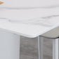Nordic 1/5 Pieces Dining Set Rectangle Stone Dining Table for Dining Room Kitchen Clearhalo 'Dining Room Sets' 'Dining Tables & Seating' 'dining_room_set' 'furn' 'furn_dining_room_set' 'Furniture' 'Kitchen & Dining Furniture' 5407965