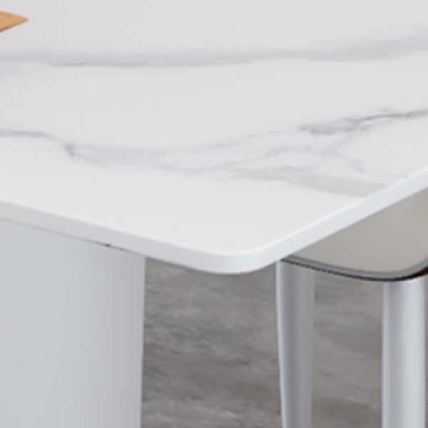Nordic 1/5 Pieces Dining Set Rectangle Stone Dining Table for Dining Room Kitchen Clearhalo 'Dining Room Sets' 'Dining Tables & Seating' 'dining_room_set' 'furn' 'furn_dining_room_set' 'Furniture' 'Kitchen & Dining Furniture' 5407965