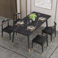 Modern Stone Top Dinette Set 1/2/4/5/7 Pieces Rectangle Dining Table Set in Black Clearhalo 'Dining Room Sets' 'Dining Tables & Seating' 'dining_room_set' 'furn' 'furn_dining_room_set' 'Furniture' 'Kitchen & Dining Furniture' 5407990