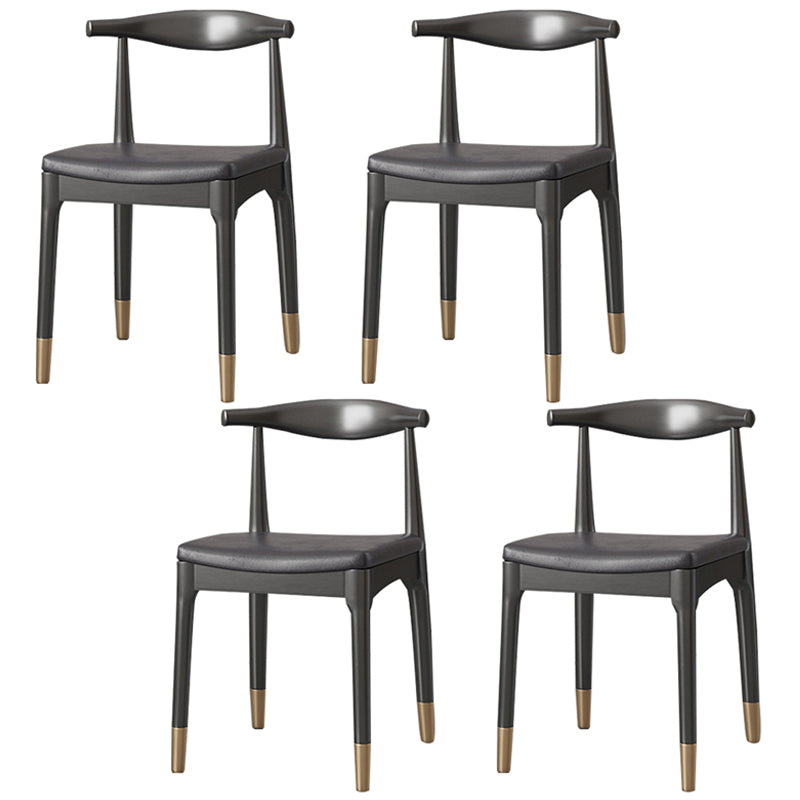 Modern Stone Top Dinette Set 1/2/4/5/7 Pieces Rectangle Dining Table Set in Black 4 Black Chairs Clearhalo 'Dining Room Sets' 'Dining Tables & Seating' 'dining_room_set' 'furn' 'furn_dining_room_set' 'Furniture' 'Kitchen & Dining Furniture' 5407992