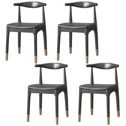 Modern Stone Top Dinette Set 1/2/4/5/7 Pieces Rectangle Dining Table Set in Black 4 Black Chairs Clearhalo 'Dining Room Sets' 'Dining Tables & Seating' 'dining_room_set' 'furn' 'furn_dining_room_set' 'Furniture' 'Kitchen & Dining Furniture' 5407992