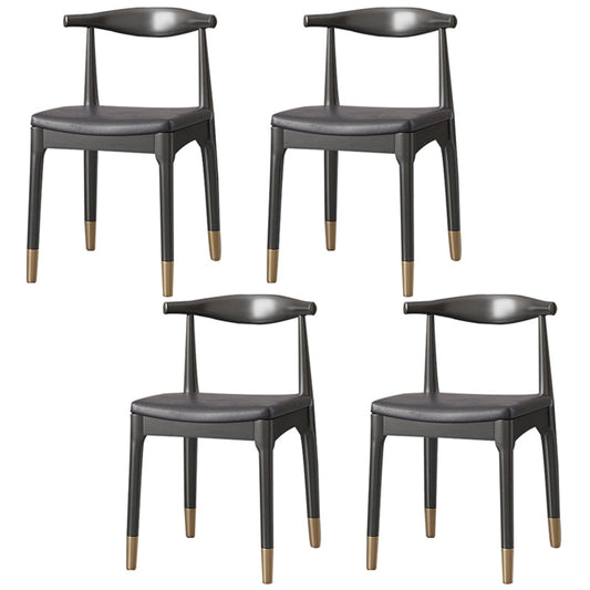 Modern Stone Top Dinette Set 1/2/4/5/7 Pieces Rectangle Dining Table Set in Black 4 Black Chairs
