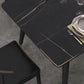 Modern Stone Top Dinette Set 1/2/4/5/7 Pieces Rectangle Dining Table Set in Black Clearhalo 'Dining Room Sets' 'Dining Tables & Seating' 'dining_room_set' 'furn' 'furn_dining_room_set' 'Furniture' 'Kitchen & Dining Furniture' 5407994