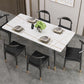 Modern Stone Top Dinette Set 1/2/4/5/7 Pieces Rectangle Dining Table Set in Black Clearhalo 'Dining Room Sets' 'Dining Tables & Seating' 'dining_room_set' 'furn' 'furn_dining_room_set' 'Furniture' 'Kitchen & Dining Furniture' 5408002