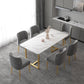 Nordic 1/5/7 Pieces Dining Set Rectangle Stone Dining Table for Dining Room Kitchen