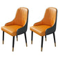 Black Rectangle Dining Table Set 1/2/5/7 Pieces Stone and Metal Dinette Set 2 Orange Chairs Clearhalo 'Dining Room Sets' 'Dining Tables & Seating' 'dining_room_set' 'furn' 'furn_dining_room_set' 'Furniture' 'Kitchen & Dining Furniture' 5408038