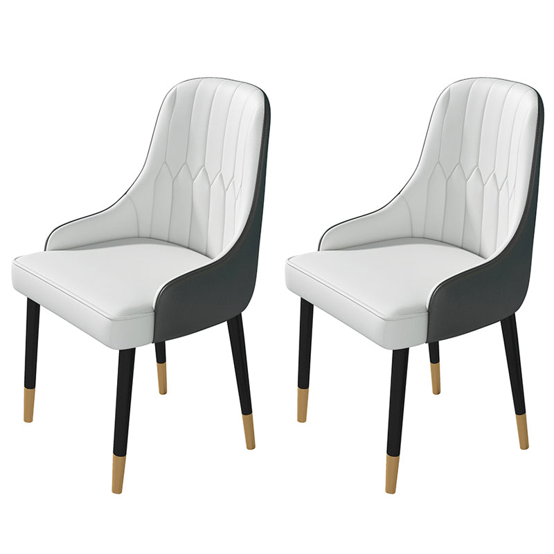 Black Rectangle Dining Table Set 1/2/5/7 Pieces Stone and Metal Dinette Set 2 White Chairs Clearhalo 'Dining Room Sets' 'Dining Tables & Seating' 'dining_room_set' 'furn' 'furn_dining_room_set' 'Furniture' 'Kitchen & Dining Furniture' 5408040