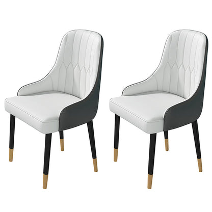 Black Rectangle Dining Table Set 1/2/5/7 Pieces Stone and Metal Dinette Set 2 White Chairs Clearhalo 'Dining Room Sets' 'Dining Tables & Seating' 'dining_room_set' 'furn' 'furn_dining_room_set' 'Furniture' 'Kitchen & Dining Furniture' 5408040