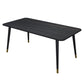Black Rectangle Dining Table Set 1/2/5/7 Pieces Stone and Metal Dinette Set Black 79"L x 31"W Clearhalo 'Dining Room Sets' 'Dining Tables & Seating' 'dining_room_set' 'furn' 'furn_dining_room_set' 'Furniture' 'Kitchen & Dining Furniture' 5408042