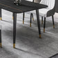 Black Rectangle Dining Table Set 1/2/5/7 Pieces Stone and Metal Dinette Set Clearhalo 'Dining Room Sets' 'Dining Tables & Seating' 'dining_room_set' 'furn' 'furn_dining_room_set' 'Furniture' 'Kitchen & Dining Furniture' 5408045