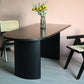Simplicity Double Pedestal Dining Table Free Form Black Fixed Table with Wooden Top Without Chairs Clearhalo 'Dining Tables & Seating' 'Dining Tables' 'dining_table' 'furn' 'furn_dining_table' 'Furniture' 'Kitchen & Dining Furniture' 5408055