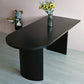 Simplicity Double Pedestal Dining Table Free Form Black Fixed Table with Wooden Top Clearhalo 'Dining Tables & Seating' 'Dining Tables' 'dining_table' 'furn' 'furn_dining_table' 'Furniture' 'Kitchen & Dining Furniture' 5408063