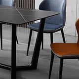 Industrial Sintered Stone Table for Restaurant Rectangle Dining Table with Trestle Base Clearhalo 'Dining Tables & Seating' 'Dining Tables' 'dining_table' 'furn' 'furn_dining_table' 'Furniture' 'Kitchen & Dining Furniture' 5408074