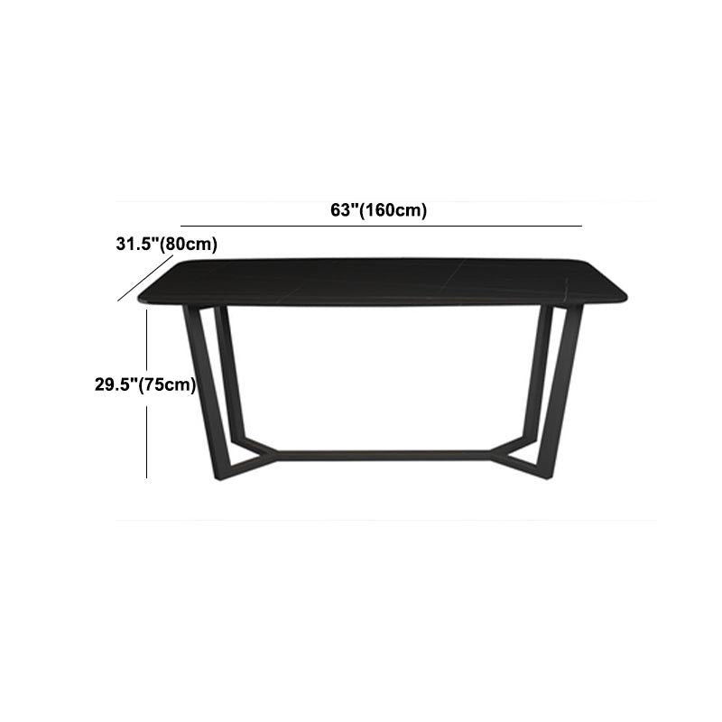 Industrial Sintered Stone Table for Restaurant Rectangle Dining Table with Trestle Base Clearhalo 'Dining Tables & Seating' 'Dining Tables' 'dining_table' 'furn' 'furn_dining_table' 'Furniture' 'Kitchen & Dining Furniture' 5408082