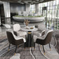 Metal Modern Round Indoor Table Sintered Stone Top Table for Kitchen and Dining Room