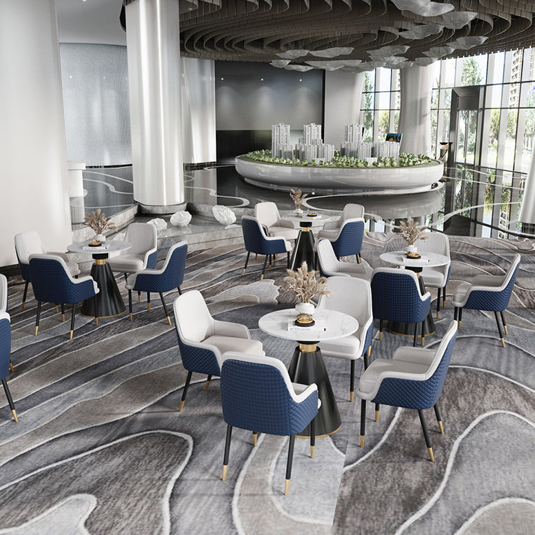 Metal Modern Round Indoor Table Sintered Stone Top Table for Kitchen and Dining Room