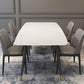 Luxury Sintered Stone Top Dining Table Rectangle White Table with 4 Legs Clearhalo 'Dining Tables & Seating' 'Dining Tables' 'dining_table' 'furn' 'furn_dining_table' 'Furniture' 'Kitchen & Dining Furniture' 5408100