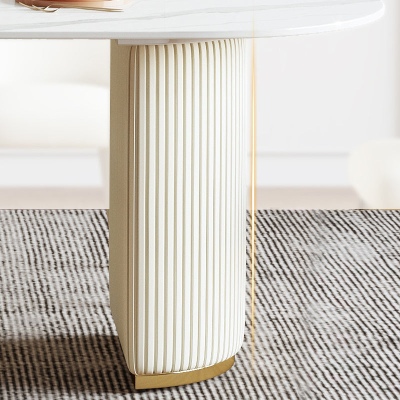 Oval Sintered Stone Dining Table Traditional Luxury Dining Table Clearhalo 'Dining Tables & Seating' 'Dining Tables' 'dining_table' 'furn' 'furn_dining_table' 'Furniture' 'Kitchen & Dining Furniture' 5408115