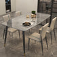 Luxury Sintered Stone Top Dining Table Rectangle Grey Table with 4 Legs Without Chairs Clearhalo 'Dining Tables & Seating' 'Dining Tables' 'dining_table' 'furn' 'furn_dining_table' 'Furniture' 'Kitchen & Dining Furniture' 5408127