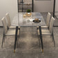 Luxury Sintered Stone Top Dining Table Rectangle Grey Table with 4 Legs 63"L x 31.5"W x 29.5"H Without Chairs Clearhalo 'Dining Tables & Seating' 'Dining Tables' 'dining_table' 'furn' 'furn_dining_table' 'Furniture' 'Kitchen & Dining Furniture' 5408129