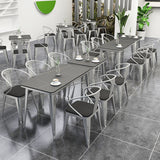 Metal Industrial Indoor Table Sintered Stone Top Table for Dining Room