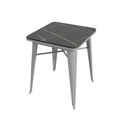 Metal Industrial Indoor Table Sintered Stone Top Table for Dining Room
