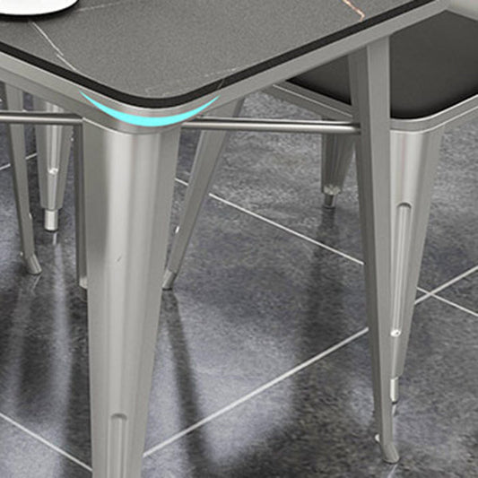 Metal Industrial Indoor Table Sintered Stone Top Table for Dining Room