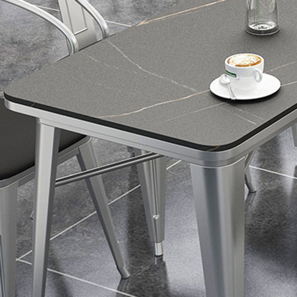 Metal Industrial Indoor Table Sintered Stone Top Table for Dining Room