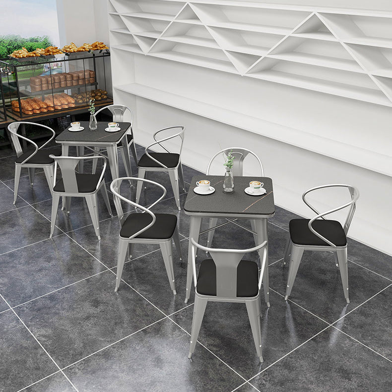 Metal Industrial Indoor Table Sintered Stone Top Table for Dining Room