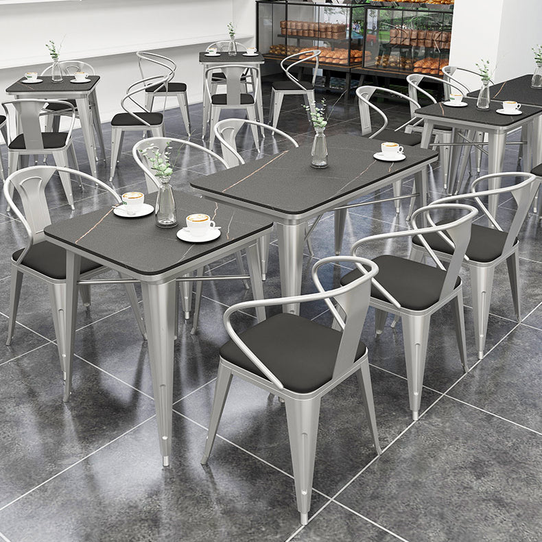 Metal Industrial Indoor Table Sintered Stone Top Table for Dining Room