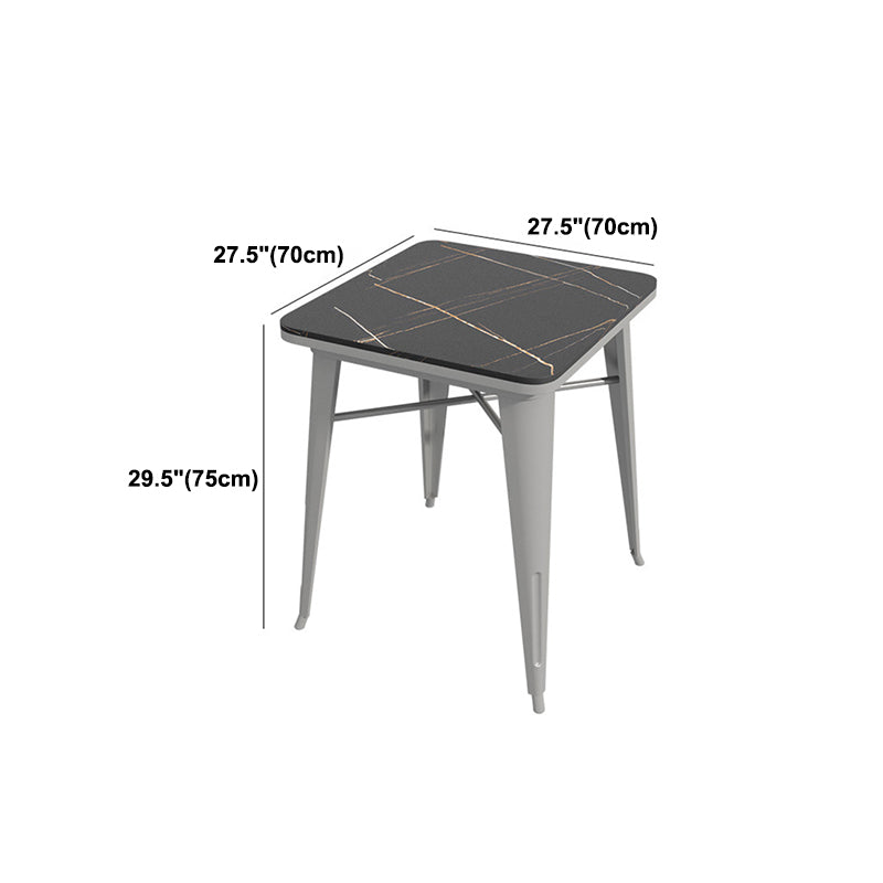 Metal Industrial Indoor Table Sintered Stone Top Table for Dining Room