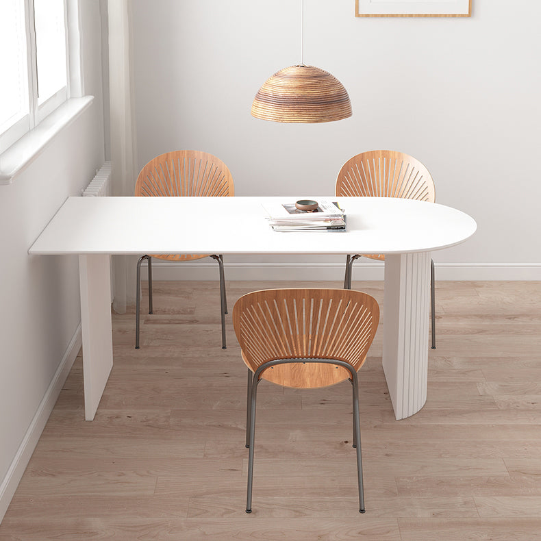 Witte eettafel eenvoudige stijl dinette tafel voor thuis en keuken