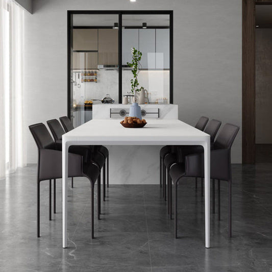 Modern Dinning Tabole with White Marble Rectangle Dining Table for Kitchen White 47.2"L x 27.6"W x 29.5"H Without Chairs