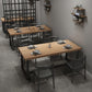 Industrial Style Dining Table Solid Wood Trestle Table for Dining Room