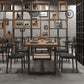 Industrial Style Dining Table Solid Wood Trestle Table for Dining Room