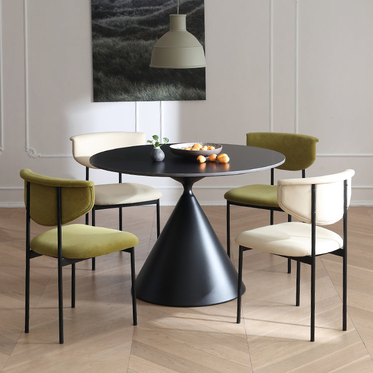 Contemporary Style Dining Table Stone Round Table with Pedestal Base Clearhalo 'Dining Tables & Seating' 'Dining Tables' 'dining_table' 'furn' 'furn_dining_table' 'Furniture' 'Kitchen & Dining Furniture' 5408291