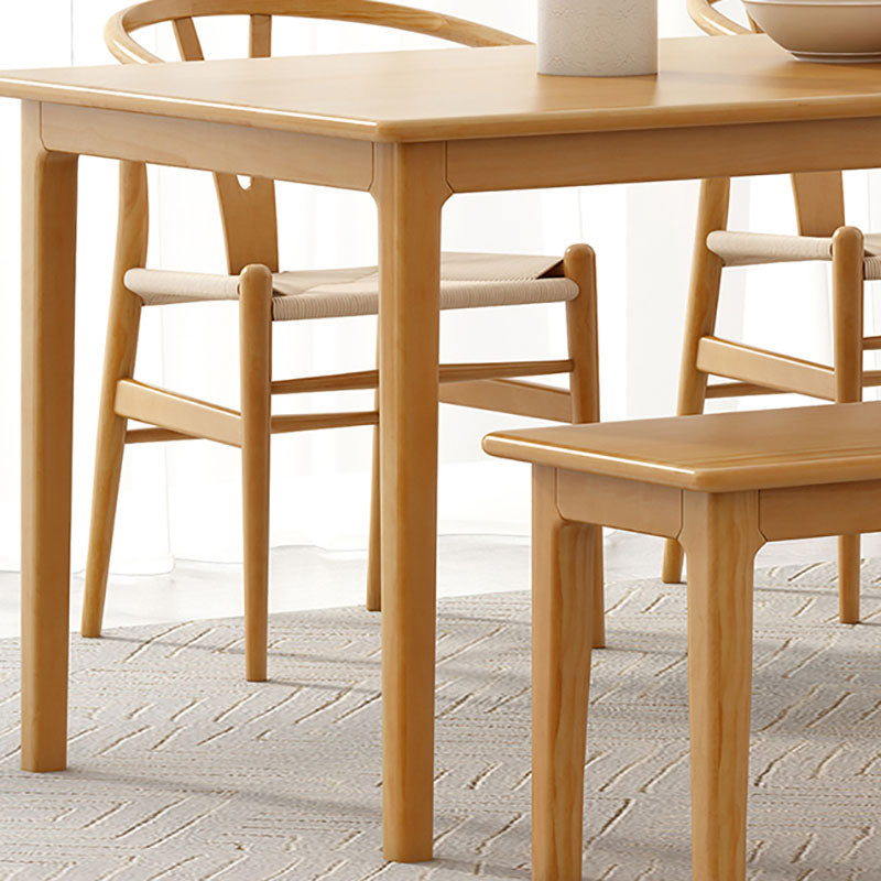 Rectangle Dining Site Table Pine Solid Wood Dining Room Furniture Clearhalo 'Dining Tables & Seating' 'Dining Tables' 'dining_table' 'furn' 'furn_dining_table' 'Furniture' 'Kitchen & Dining Furniture' 5408319