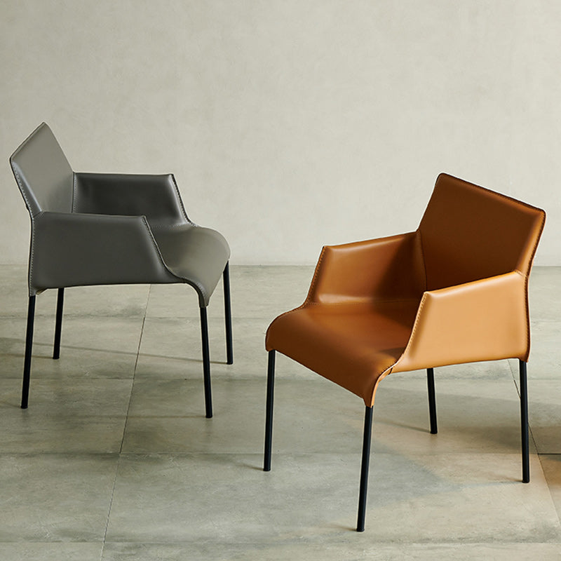 Leather Dining Arm Chair Upholstered Dining Armchair for Dining Room