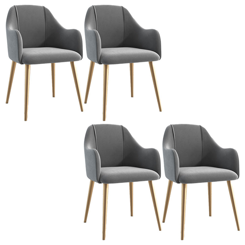 グラムダイニングアーム椅子布張りの腕の椅子と家のための金色の脚