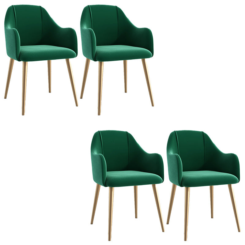 グラムダイニングアーム椅子布張りの腕の椅子と家のための金色の脚