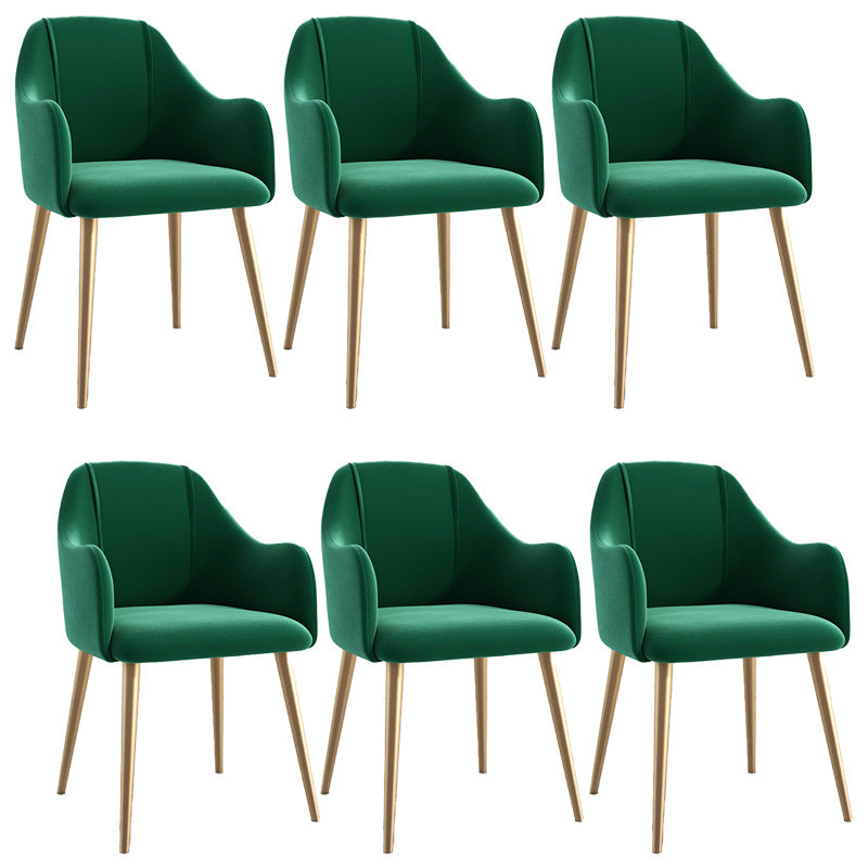 グラムダイニングアーム椅子布張りの腕の椅子と家のための金色の脚