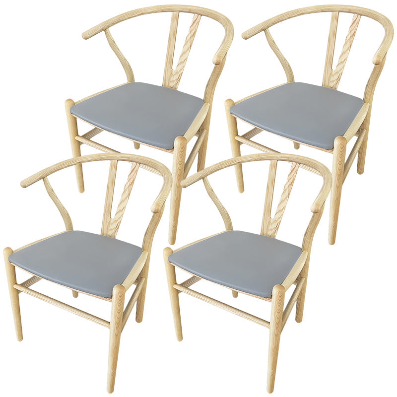 Contemporary Wood Dining Chair Side Chair in Matte Finish for Brasserie