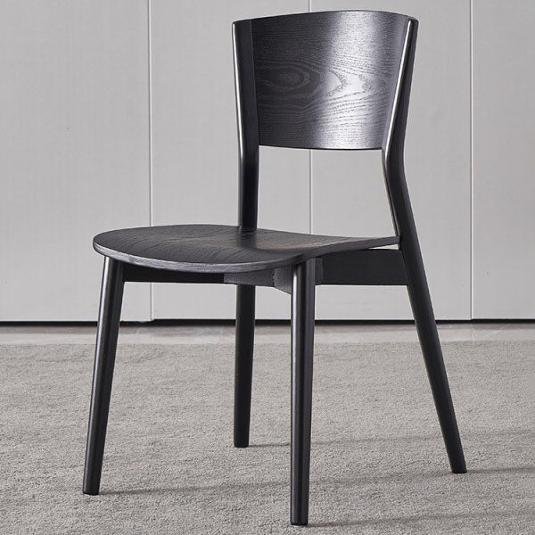 Contemporary Wood Dining Chair Open Back Dining Side Furniture in Matte Finish for Indoor Black 1 Piece Clearhalo 'Dining Chairs' 'Dining Tables & Seating' 'dining_chair' 'furn' 'furn_dining_chair' 'Furniture' 'Kitchen & Dining Furniture' 5408712