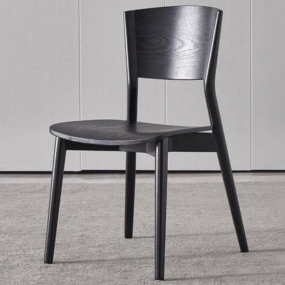 Contemporary Wood Dining Chair Open Back Dining Side Furniture in Matte Finish for Indoor Black 1 Piece Clearhalo 'Dining Chairs' 'Dining Tables & Seating' 'dining_chair' 'furn' 'furn_dining_chair' 'Furniture' 'Kitchen & Dining Furniture' 5408712