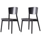 Contemporary Wood Dining Chair Open Back Dining Side Furniture in Matte Finish for Indoor Black 2 Piece Set Clearhalo 'Dining Chairs' 'Dining Tables & Seating' 'dining_chair' 'furn' 'furn_dining_chair' 'Furniture' 'Kitchen & Dining Furniture' 5408714