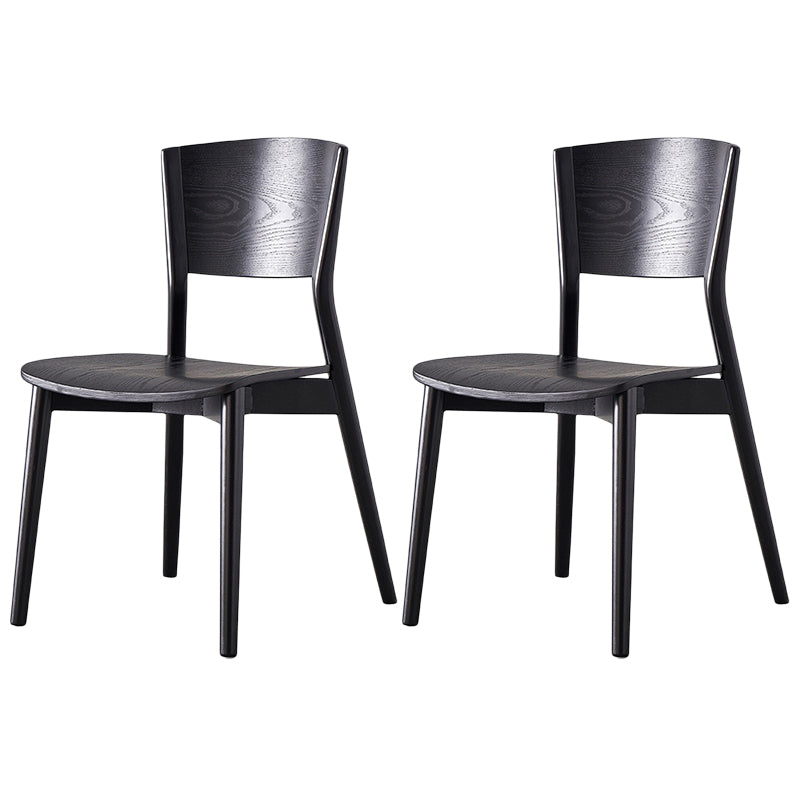 Contemporary Wood Dining Chair Open Back Dining Side Furniture in Matte Finish for Indoor Black 2 Piece Set Clearhalo 'Dining Chairs' 'Dining Tables & Seating' 'dining_chair' 'furn' 'furn_dining_chair' 'Furniture' 'Kitchen & Dining Furniture' 5408714