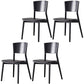 Contemporary Wood Dining Chair Open Back Dining Side Furniture in Matte Finish for Indoor Black 4 Piece Set Clearhalo 'Dining Chairs' 'Dining Tables & Seating' 'dining_chair' 'furn' 'furn_dining_chair' 'Furniture' 'Kitchen & Dining Furniture' 5408715