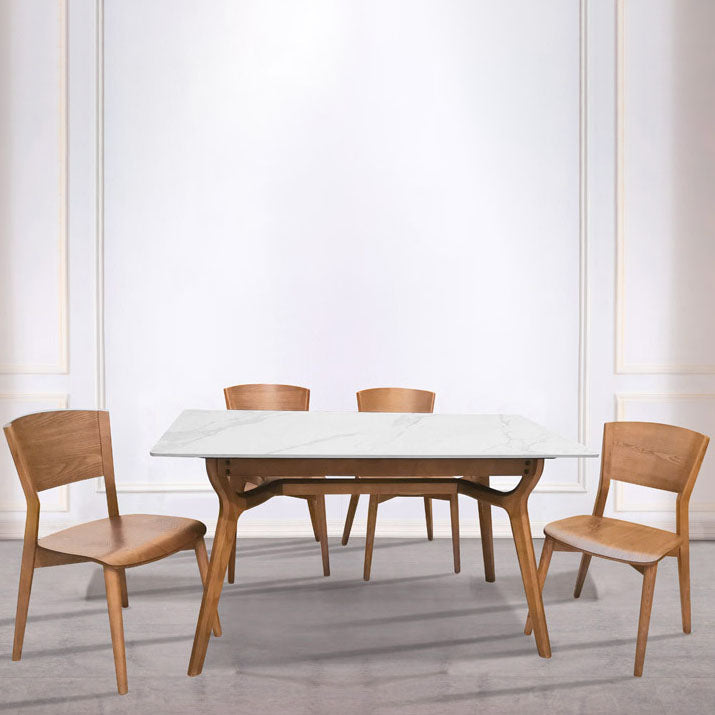 Contemporary Wood Dining Chair Open Back Dining Side Furniture in Matte Finish for Indoor Clearhalo 'Dining Chairs' 'Dining Tables & Seating' 'dining_chair' 'furn' 'furn_dining_chair' 'Furniture' 'Kitchen & Dining Furniture' 5408716