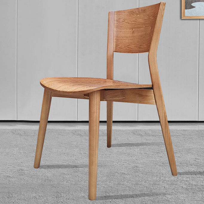 Contemporary Wood Dining Chair Open Back Dining Side Furniture in Matte Finish for Indoor Clearhalo 'Dining Chairs' 'Dining Tables & Seating' 'dining_chair' 'furn' 'furn_dining_chair' 'Furniture' 'Kitchen & Dining Furniture' 5408717